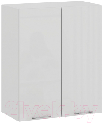 Шкаф навесной для кухни ТриЯ Весна 1В6 (белый/белый глянец) - фото