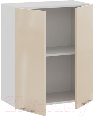 Шкаф навесной для кухни ТриЯ Весна 1В6 (белый/ваниль глянец)
