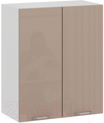 Шкаф навесной для кухни ТриЯ Весна 1В6 (белый/кофе с молоком) - фото