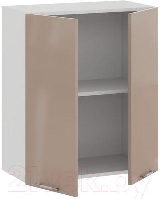 Шкаф навесной для кухни ТриЯ Весна 1В6 (белый/кофе с молоком)
