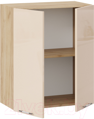 Шкаф навесной для кухни ТриЯ Весна 1В6 (дуб крафт золотой/ваниль глянец)