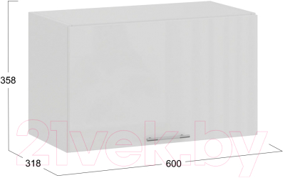 Шкаф под вытяжку ТриЯ Весна 1В6Г (белый/белый глянец)