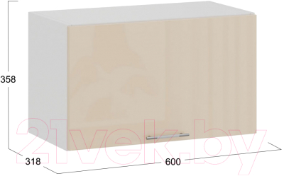 Шкаф под вытяжку ТриЯ Весна 1В6Г (белый/ваниль глянец)