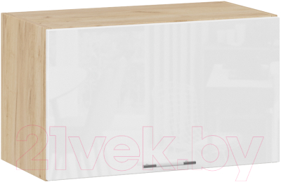 Шкаф под вытяжку ТриЯ Весна 1В6Г (дуб крафт золотой/белый глянец) - фото