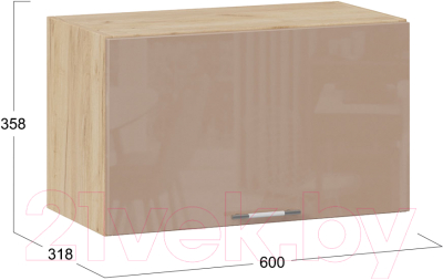 Шкаф под вытяжку ТриЯ Весна 1В6Г (дуб крафт золотой/кофе с молоком)