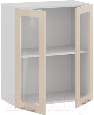 Шкаф навесной для кухни ТриЯ Весна 1В6С (белый/ваниль глянец)