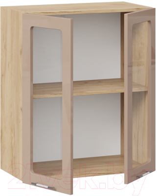 Шкаф навесной для кухни ТриЯ Весна 1В6С (дуб крафт золотой/кофе с молоком)