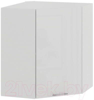 Шкаф навесной для кухни ТриЯ Весна 1В6У (белый/белый глянец) - фото