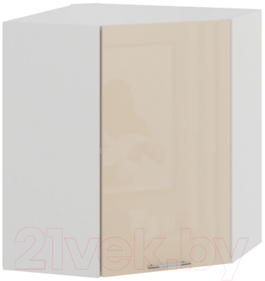 Шкаф навесной для кухни ТриЯ Весна 1В6У (белый/ваниль глянец) - фото