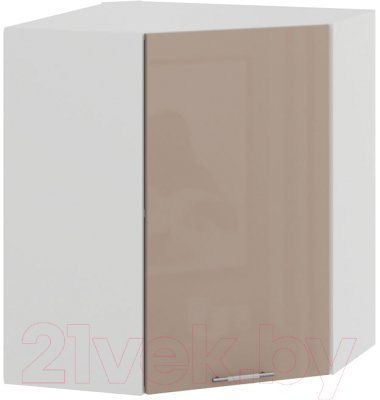 Шкаф навесной для кухни ТриЯ Весна 1В6У (белый/кофе с молоком) - фото