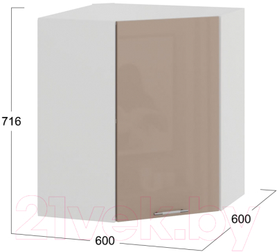 Шкаф навесной для кухни ТриЯ Весна 1В6У (белый/кофе с молоком)