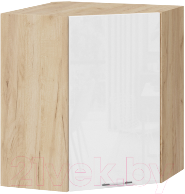 Шкаф навесной для кухни ТриЯ Весна 1В6У (дуб крафт золотой/белый глянец) - фото