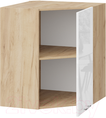 Шкаф навесной для кухни ТриЯ Весна 1В6У (дуб крафт золотой/белый глянец)
