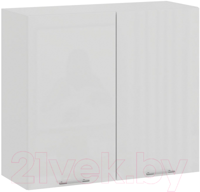 Шкаф навесной для кухни ТриЯ Весна 1В8 (белый/белый глянец) - фото