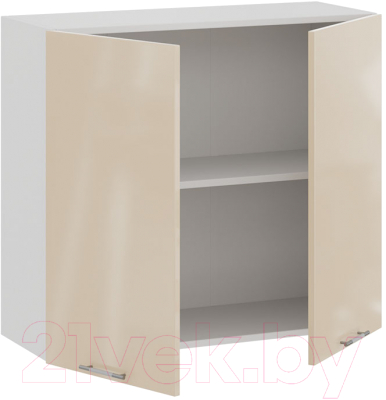 Шкаф навесной для кухни ТриЯ Весна 1В8 (белый/ваниль глянец)