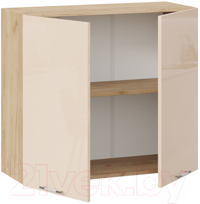 Шкаф навесной для кухни ТриЯ Весна 1В8 (дуб крафт золотой/ваниль глянец)