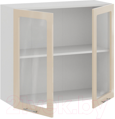 Шкаф навесной для кухни ТриЯ Весна 1В8С (белый/ваниль глянец)