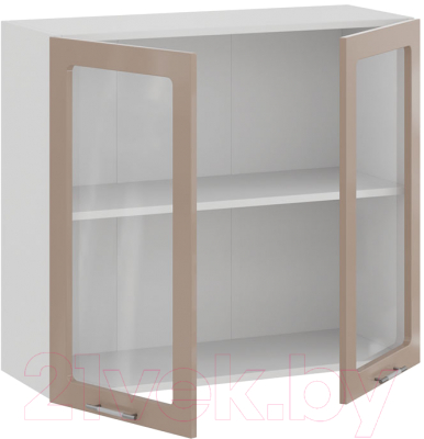 Шкаф навесной для кухни ТриЯ Весна 1В8С (белый/кофе с молоком)