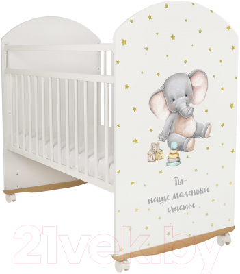 Детская кроватка INDIGO My Sleepy Слоник колесо-качалка - фото