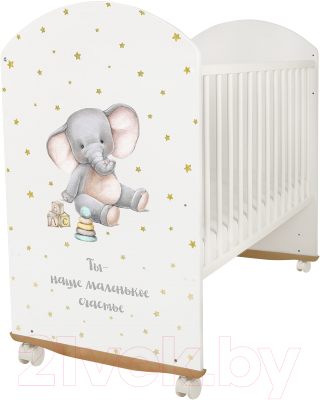 Детская кроватка INDIGO My Sleepy Слоник колесо-качалка