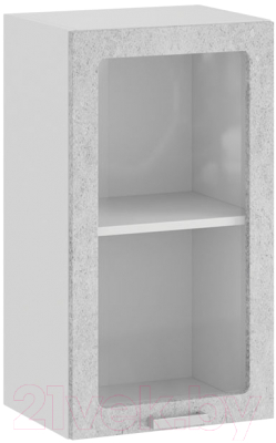 Шкаф навесной для кухни ТриЯ Гранита 1В4С (белый/бетон снежный) - фото