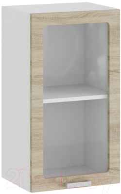 Шкаф навесной для кухни ТриЯ Гранита 1В4С (белый/дуб сонома) - фото