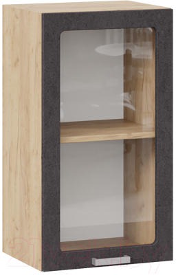 Шкаф навесной для кухни ТриЯ Гранита 1В4С (дуб крафт золотой/бетон графит) - фото
