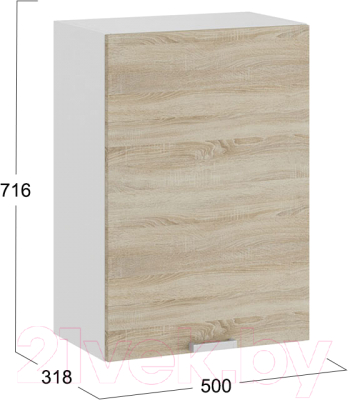 Шкаф навесной для кухни ТриЯ Гранита 1В5 (белый/дуб сонома)