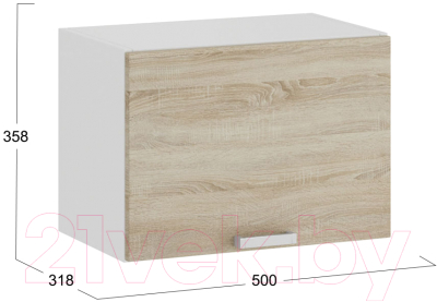 Шкаф под вытяжку ТриЯ Гранита 1В5Г (белый/дуб сонома)