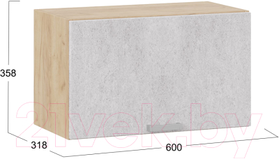 Шкаф под вытяжку ТриЯ Гранита 1В6Г (дуб крафт золотой/бетон снежный)
