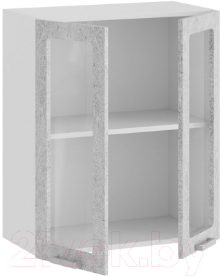 Шкаф навесной для кухни ТриЯ Гранита 1В6С (белый/бетон снежный)