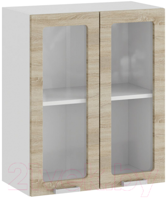 Шкаф навесной для кухни ТриЯ Гранита 1В6С (белый/дуб сонома) - фото