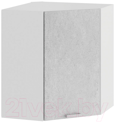 Шкаф навесной для кухни ТриЯ Гранита 1В6У (белый/бетон снежный) - фото