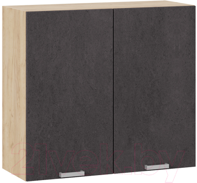 Шкаф навесной для кухни ТриЯ Гранита 1В8 (дуб крафт золотой/бетон графит) - фото