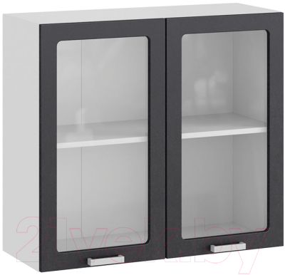 Шкаф навесной для кухни ТриЯ Гранита 1В8С (белый/бетон графит) - фото