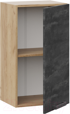 Шкаф навесной для кухни ТриЯ Детройт 1В4 (дуб крафт золотой/угольный камень)