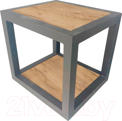 Полка Millwood Лофт 6 Венеция (дуб золотой Craft/металл черный) - фото