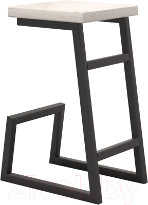 Табурет барный Millwood СДН-6 Арне 1 Л полубарный (дуб белый Craft/металл черный) - фото