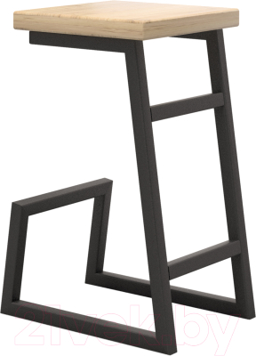 Табурет барный Millwood СДН-6 Арне 1 Л полубарный (дуб золотой Craft/металл черный) - фото