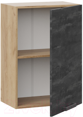 Шкаф навесной для кухни ТриЯ Детройт 1В5 (дуб крафт золотой/угольный камень)