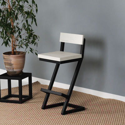 Стул барный Millwood СДН-6 Оберг/L 2 (дуб белый крафт/металл черный)