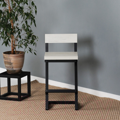 Стул барный Millwood СДН-6 Оберг/L 2 (дуб белый крафт/металл черный)