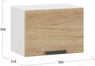 Шкаф навесной для кухни ТриЯ Детройт 1В5Г (белый/дуб крафт золотой)