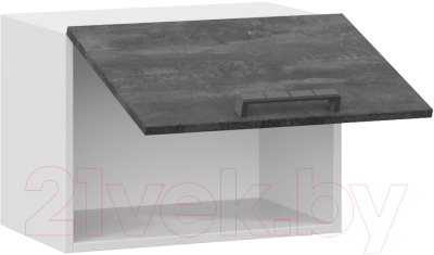 Шкаф навесной для кухни ТриЯ Детройт 1В5Г (белый/угольный камень)