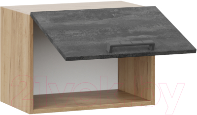 Шкаф навесной для кухни ТриЯ Детройт 1В5Г (дуб крафт золотой/угольный камень)