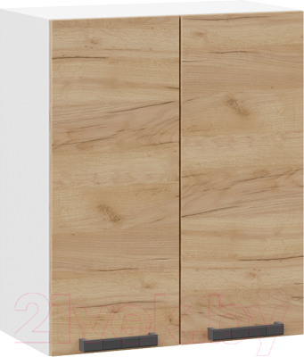 Шкаф навесной для кухни ТриЯ Детройт 1В6 (белый/дуб крафт золотой) - фото