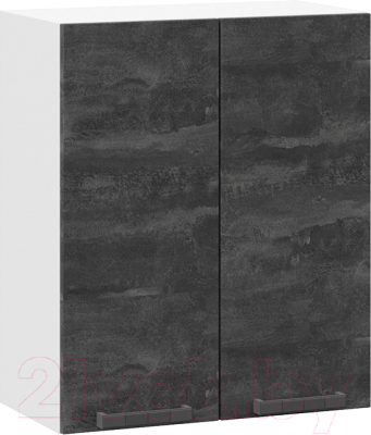 Шкаф навесной для кухни ТриЯ Детройт 1В6 (белый/угольный камень) - фото