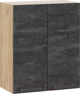 Шкаф навесной для кухни ТриЯ Детройт 1В6 (дуб крафт золотой/угольный камень) - фото