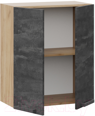 Шкаф навесной для кухни ТриЯ Детройт 1В6 (дуб крафт золотой/угольный камень)