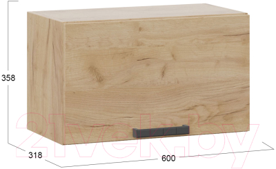 Шкаф навесной для кухни ТриЯ Детройт 1В6Г (дуб крафт золотой)